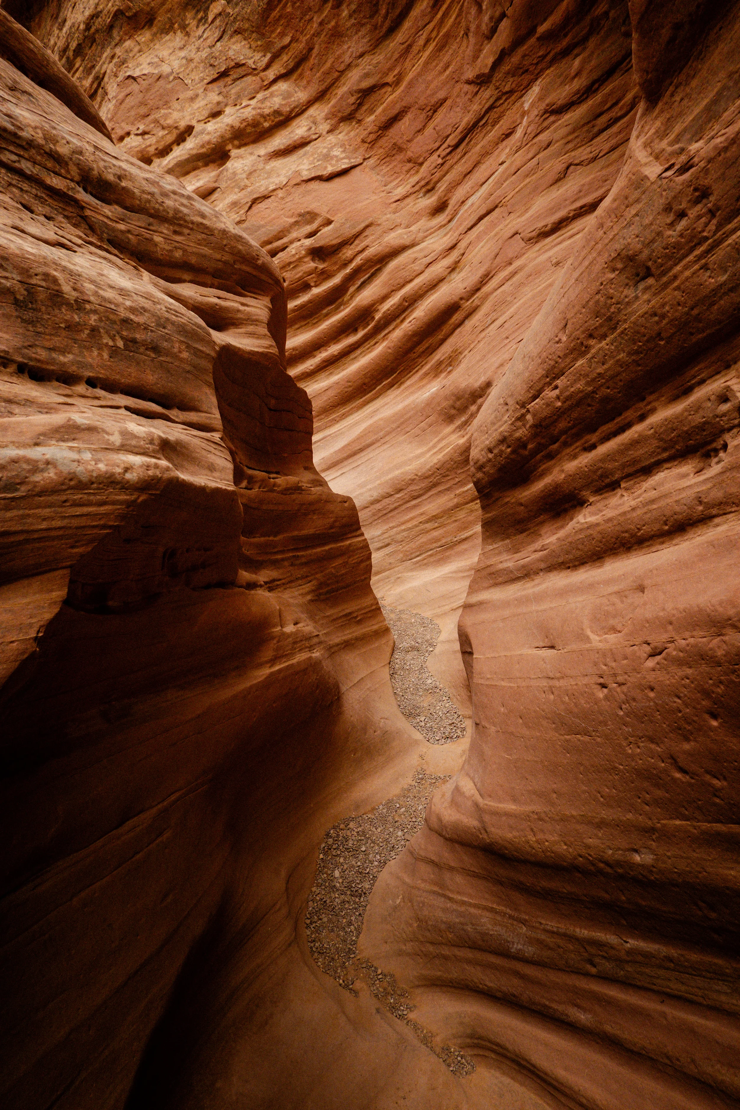 narrow sandstone slot canyon