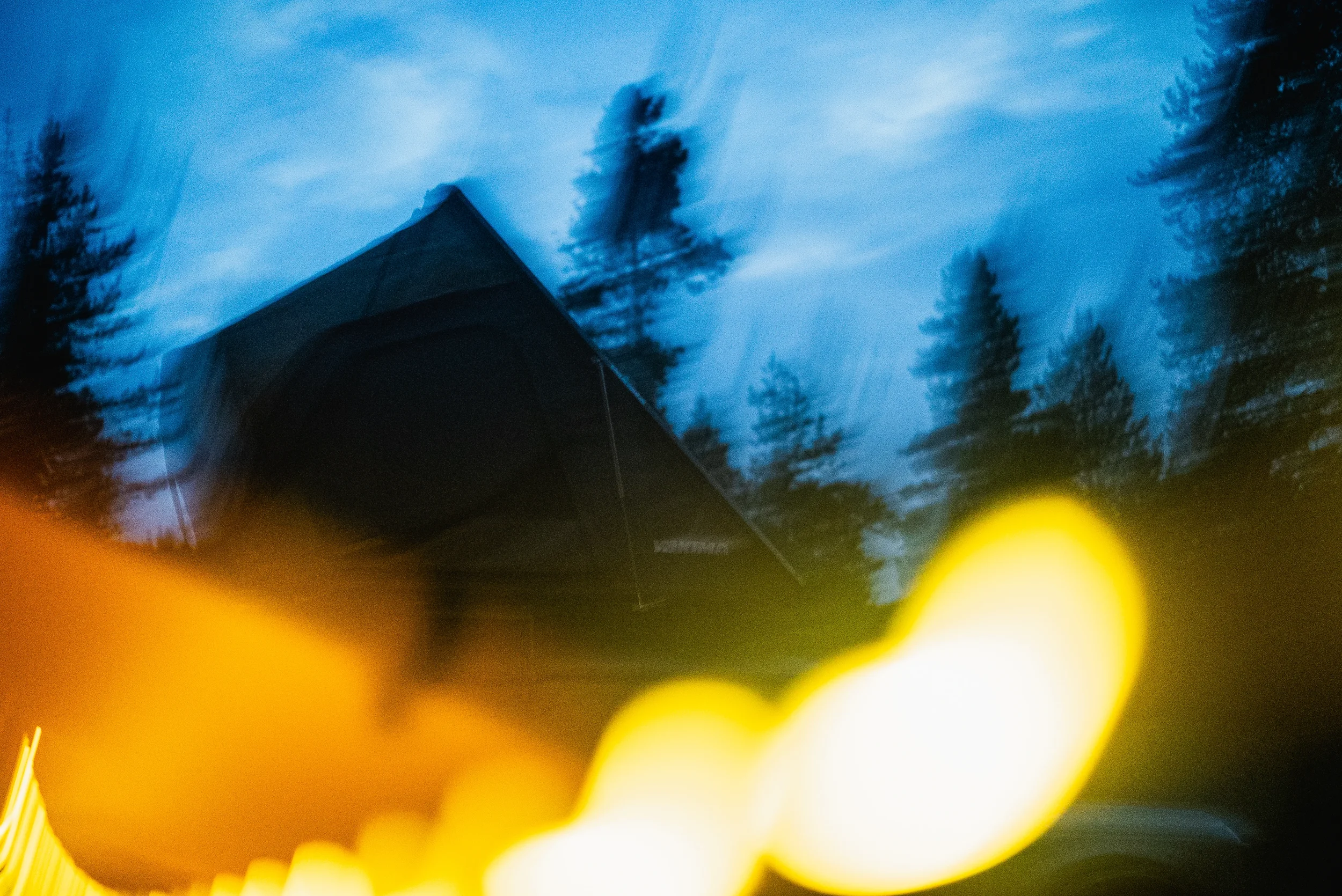 abstract motion blur of campsite