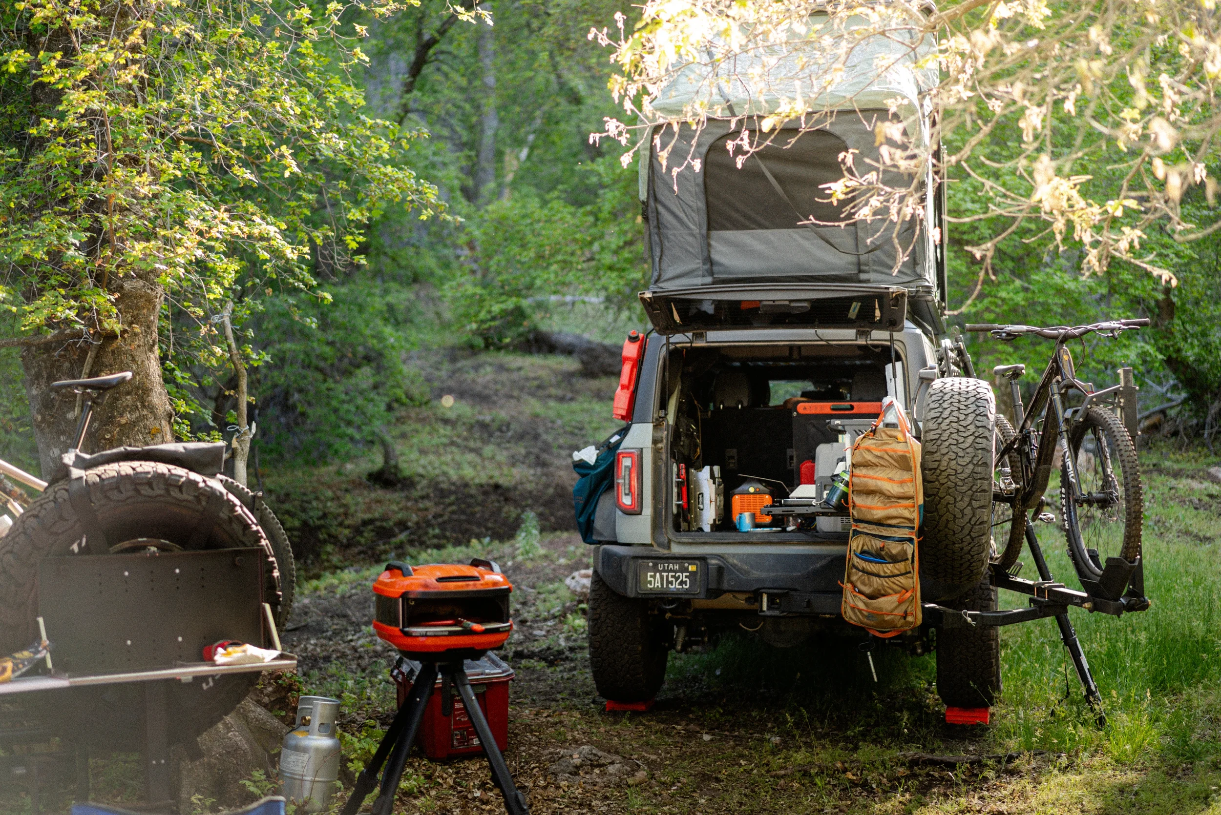 overland camp kitchen setup