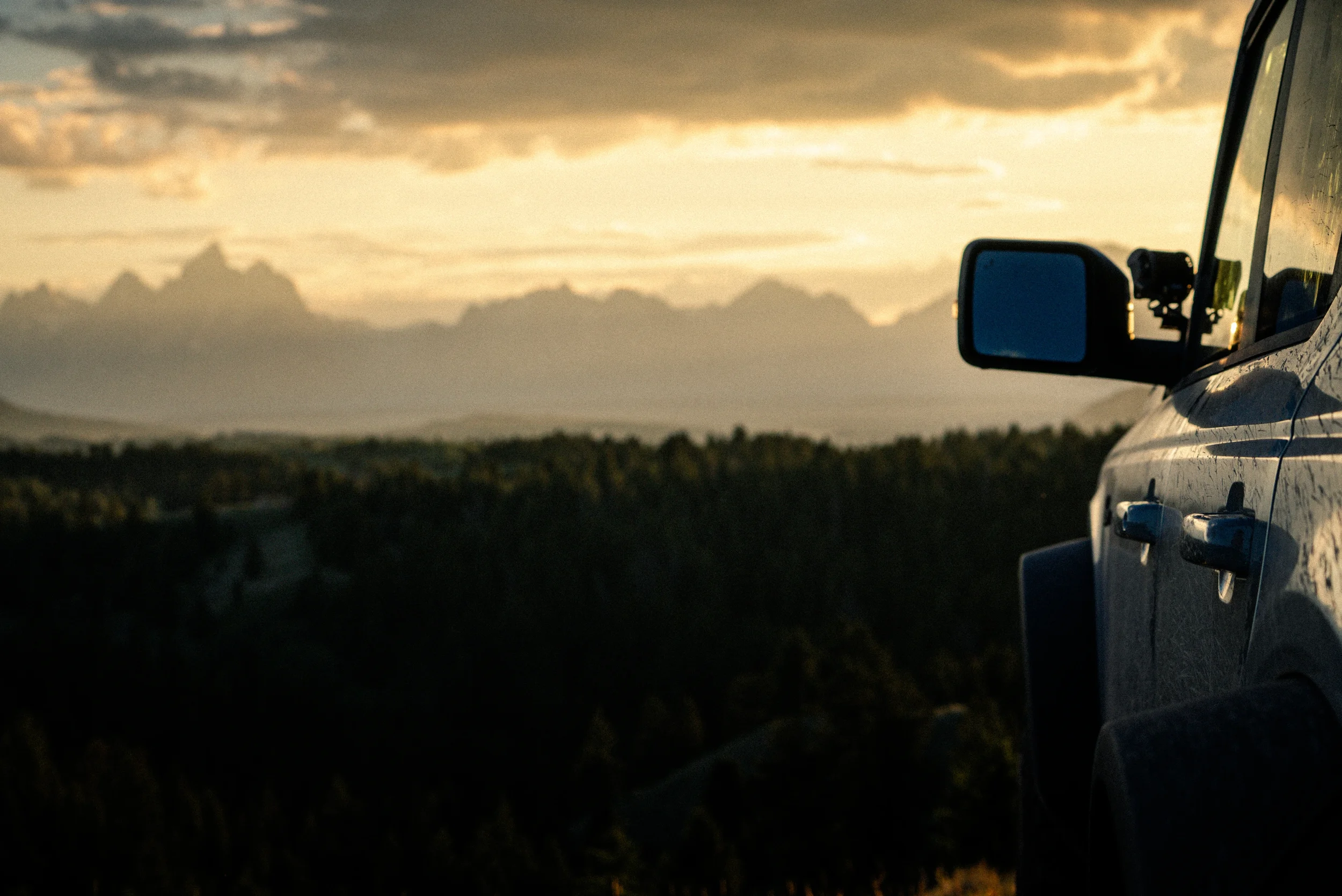 bronco camping near the tetons