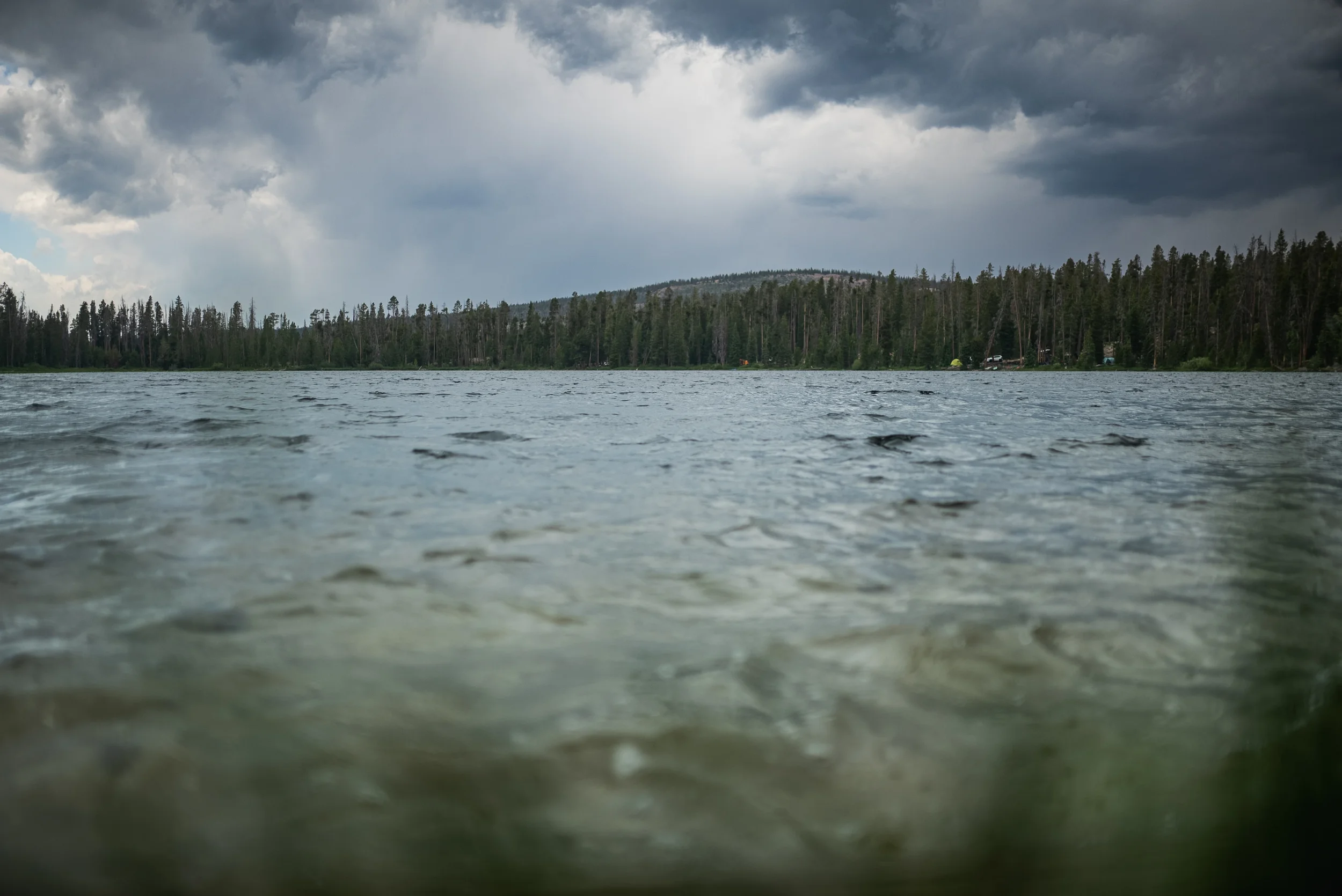 stormy clouds over alexander lake