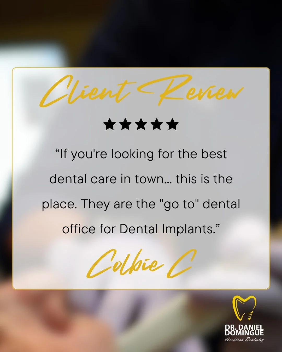 &ldquo;The go-to dental office for dental implants.&rdquo; &ndash; Colbie ⭐⭐⭐⭐⭐

Thank you, Colbie, for the five star review. If you&rsquo;re considering dental implants or looking for a reliable solution, our team is here to guide you every step of 