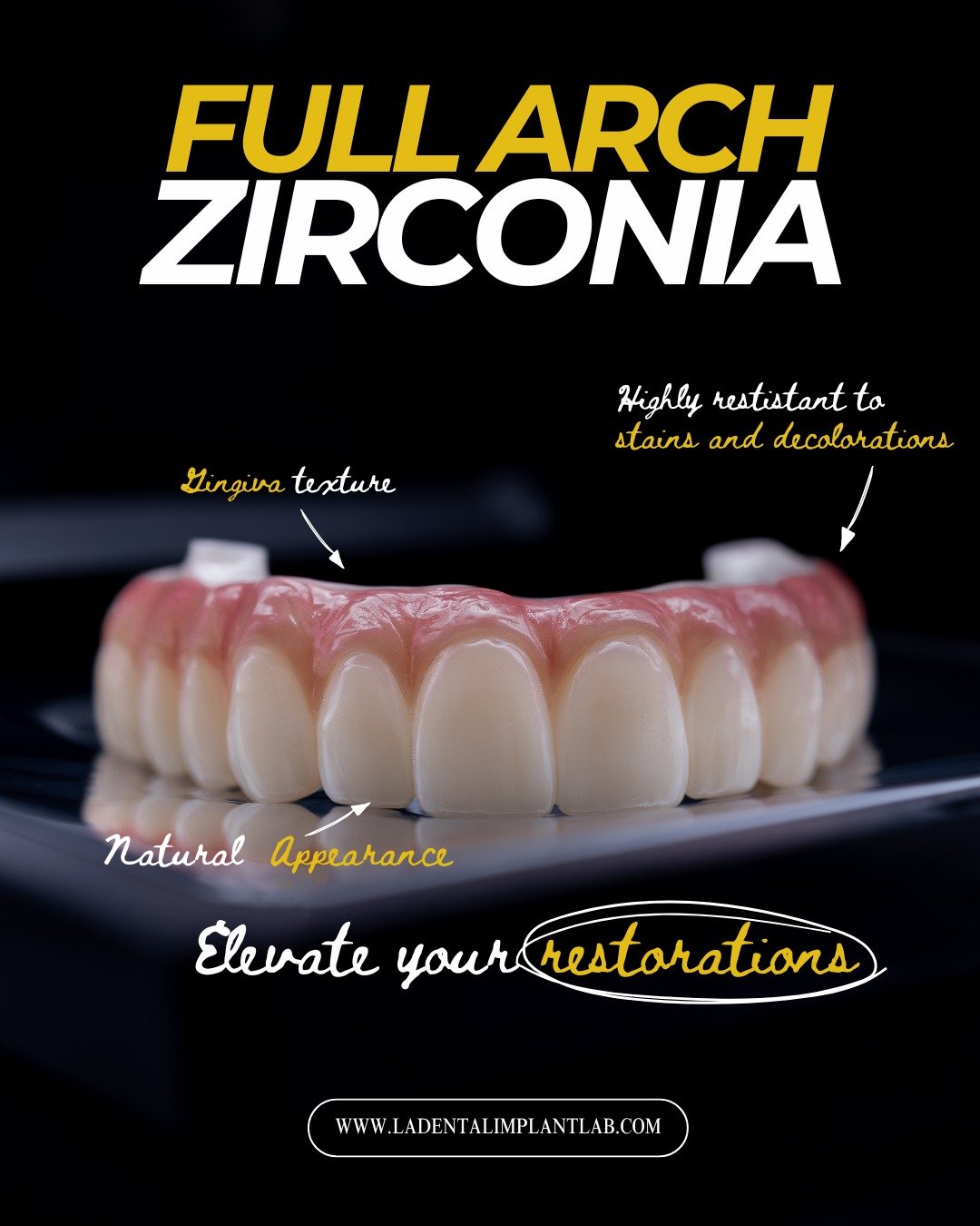 Zirconia full-arch restorations continue to set the standard for final prosthetics in full-arch cases.

With exceptional strength, fracture resistance, and long-term stability, zirconia provides a reliable solution for patients transitioning into def