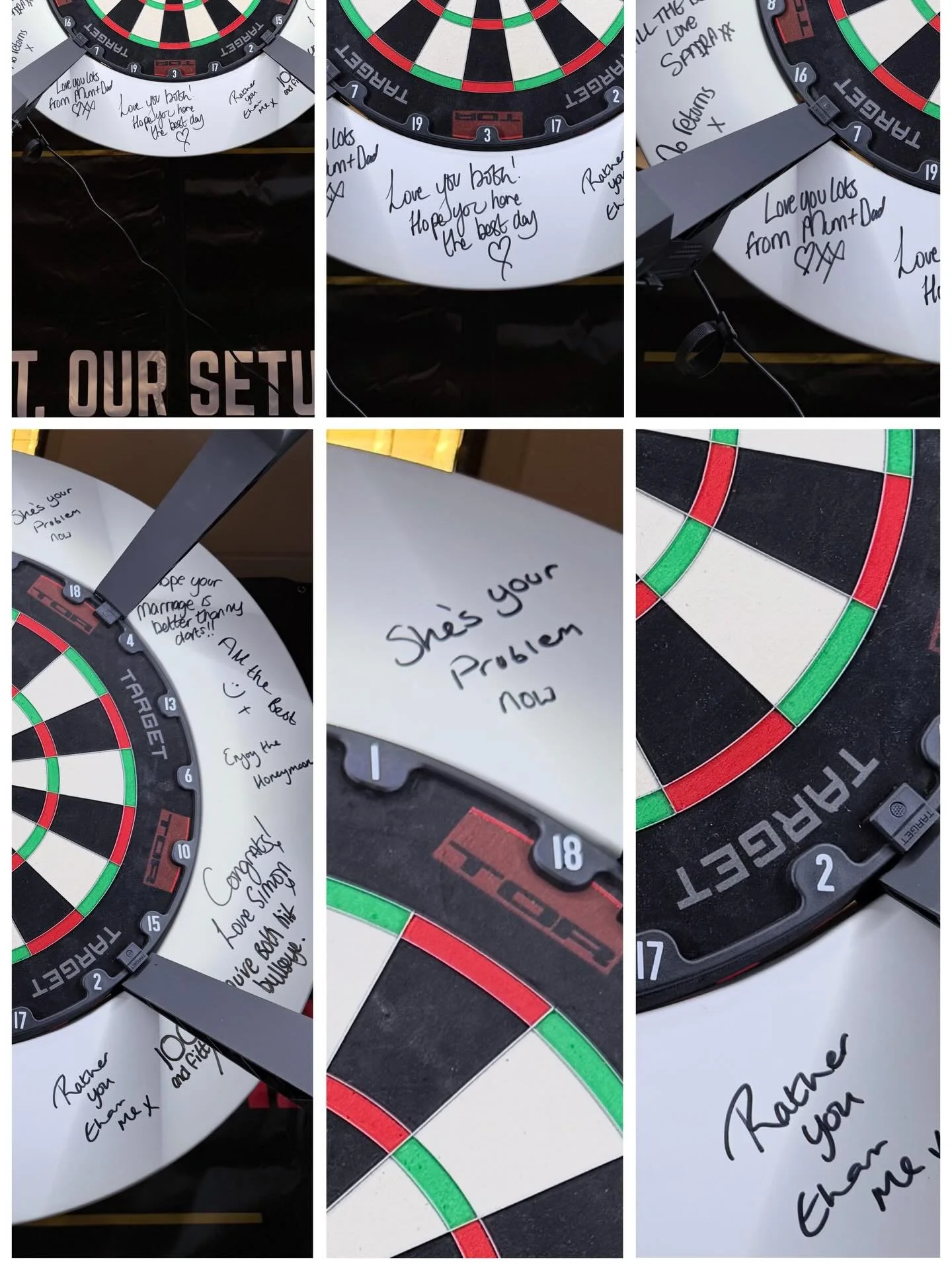 Looking for a unique guestbook idea? 💡 All of our packages include a dartboard surround for guests to sign! ✍️ 🎯

 #weddinginspo #ukwedding #guestbook #guestbookideas #darts