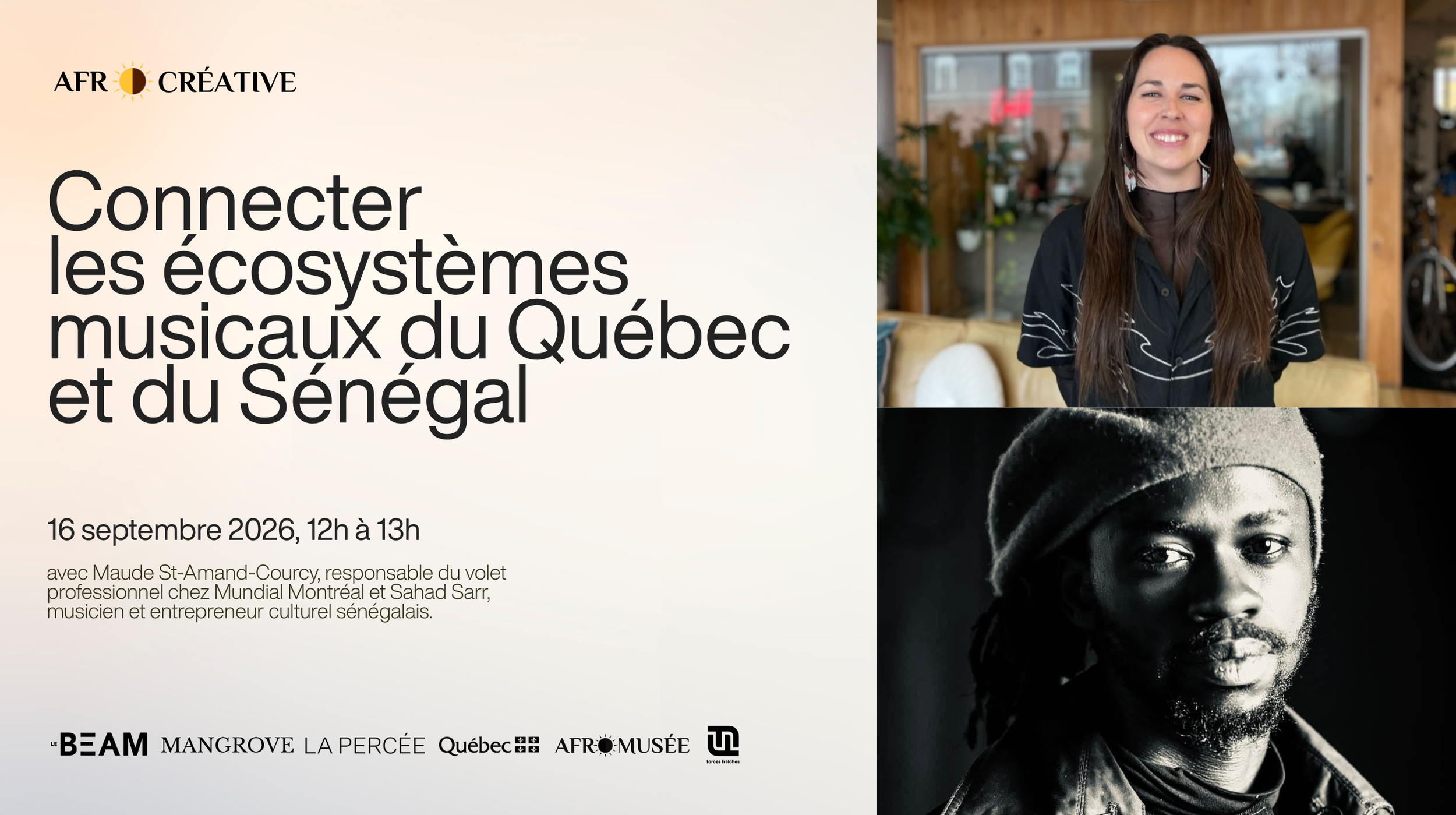 Maude St-Amand et Sahad Sarr : Connecter les écosystèmes musicaux du Québec et du Sénégal