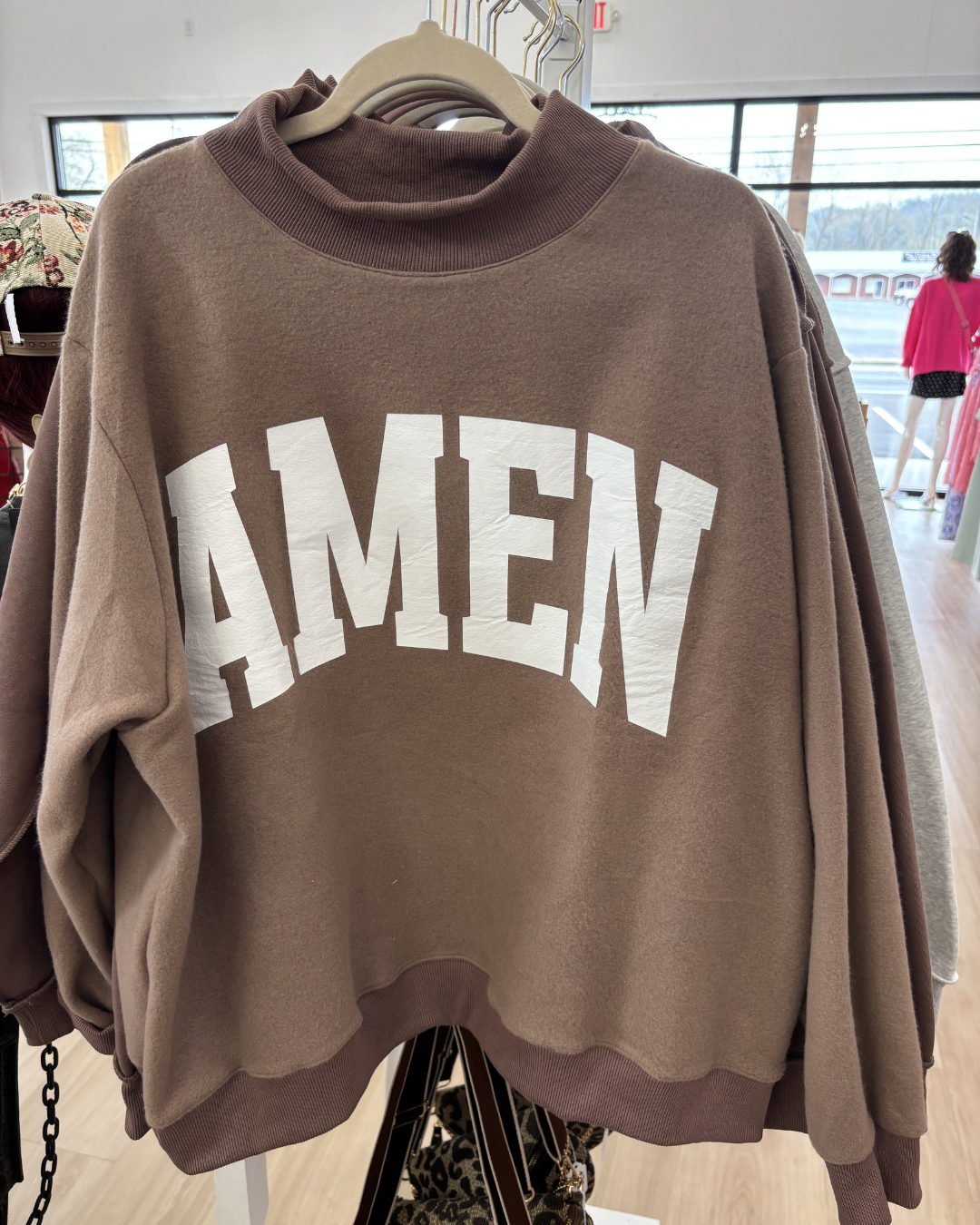 'Amen/WWJD' Reversible Mockneck