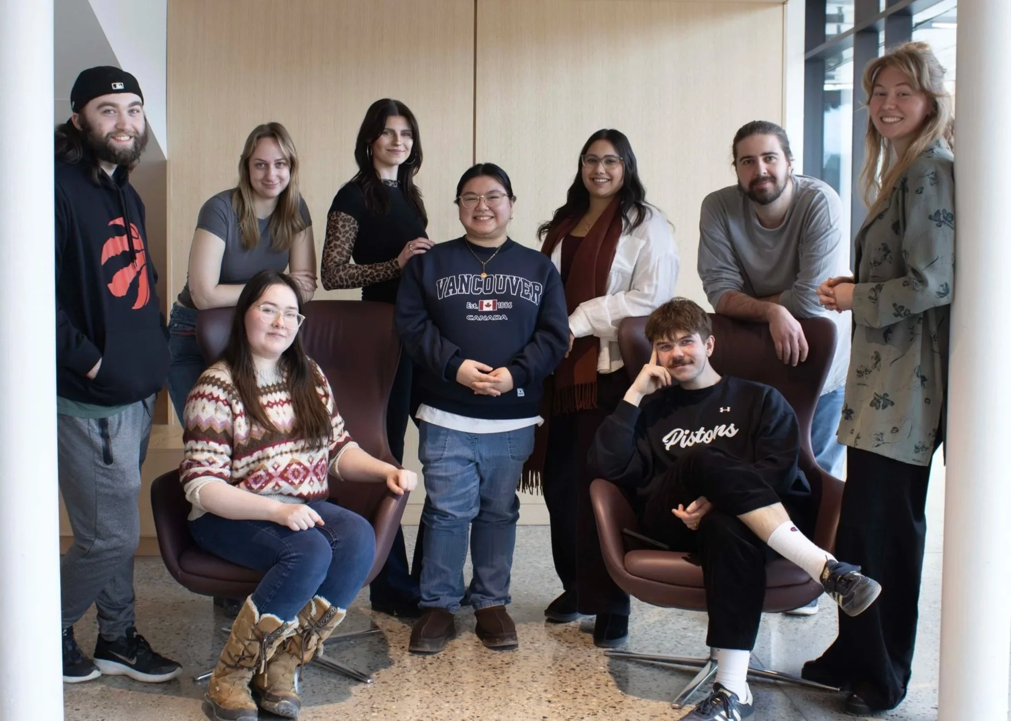Models (left to right): Christian Thiessen, Maya Shank, Charlotte McLaren, Courtney Derksen, Alex Mendoza, Stephanie Roopchand, Spencer Enns, Andrew Chapman , Aleah Kamerman