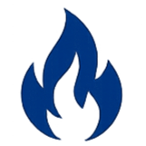 A blue flame icon representing fire or heat