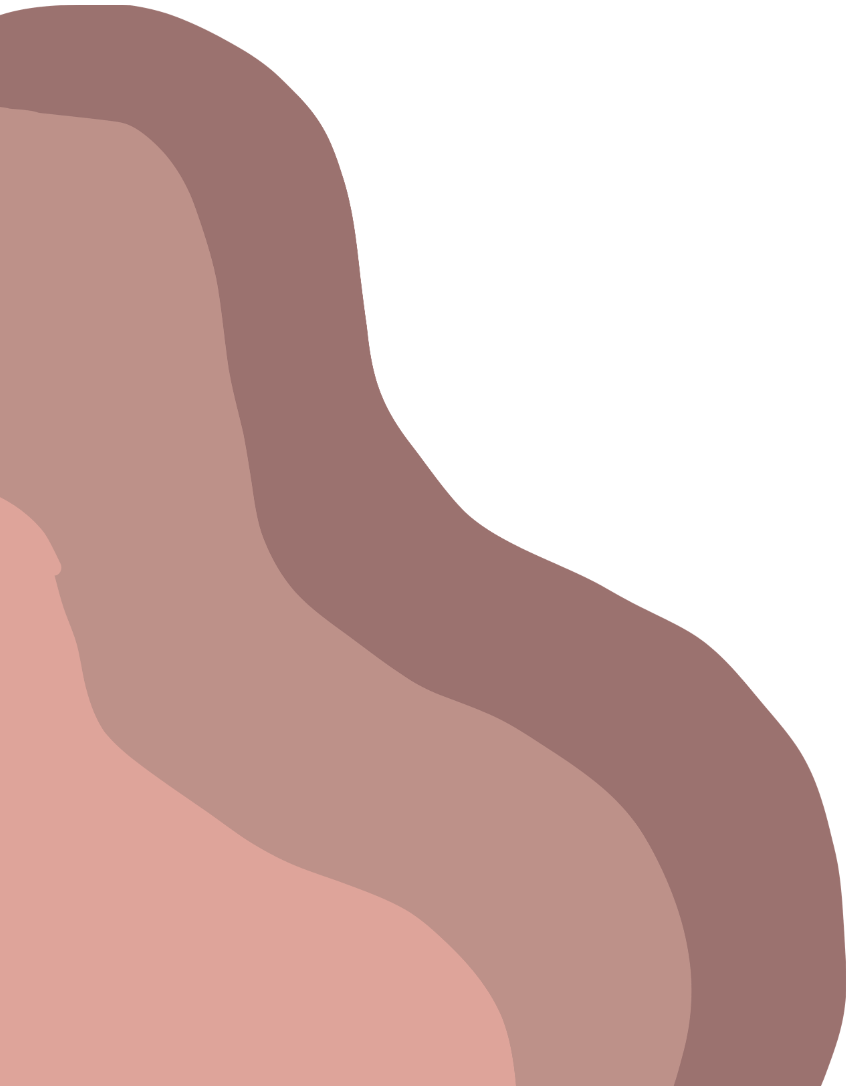 Abstract design with wavy shapes in various shades of pink, brown, and black.