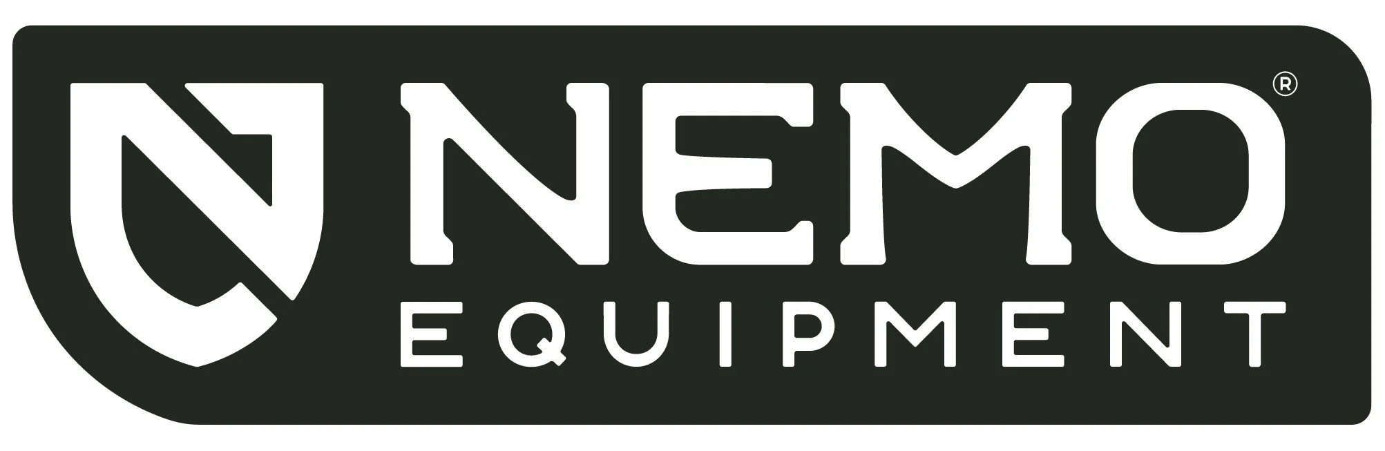 Nemo Equipment logo with a stylized helmet and the company name in bold white letters on a black background.