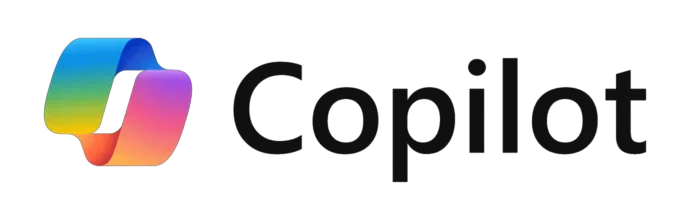 Colorful logo with a twisted ribbon design next to the word 'Copilot' in black text.