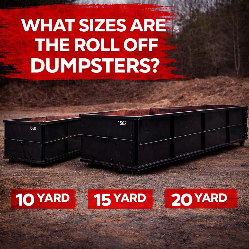 Roll-off dumpster sizes from Arrow Dumpster Rental, featuring 10-yard, 15-yard, and 20-yard options for projects of all sizes. Serving Charlotte, Concord, Kannapolis, and surrounding areas with fast, reliable delivery.