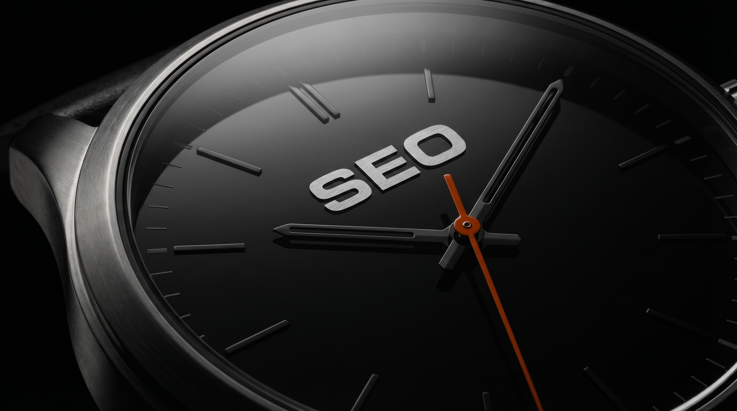 SEO watch-face motion graphic from the Seokrates AI SaaS advert