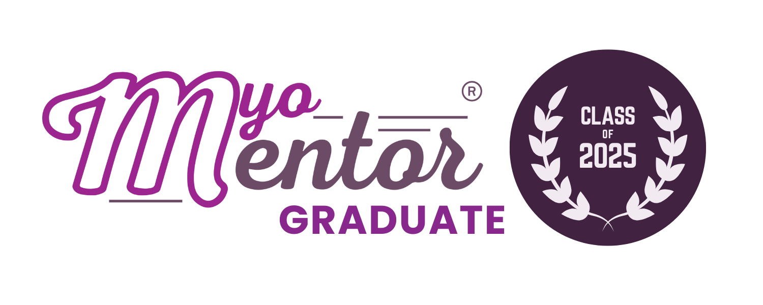 The logo reads 'My Mentor Graduate Class of 2025' with purple and gray text, featuring a laurel wreath design.