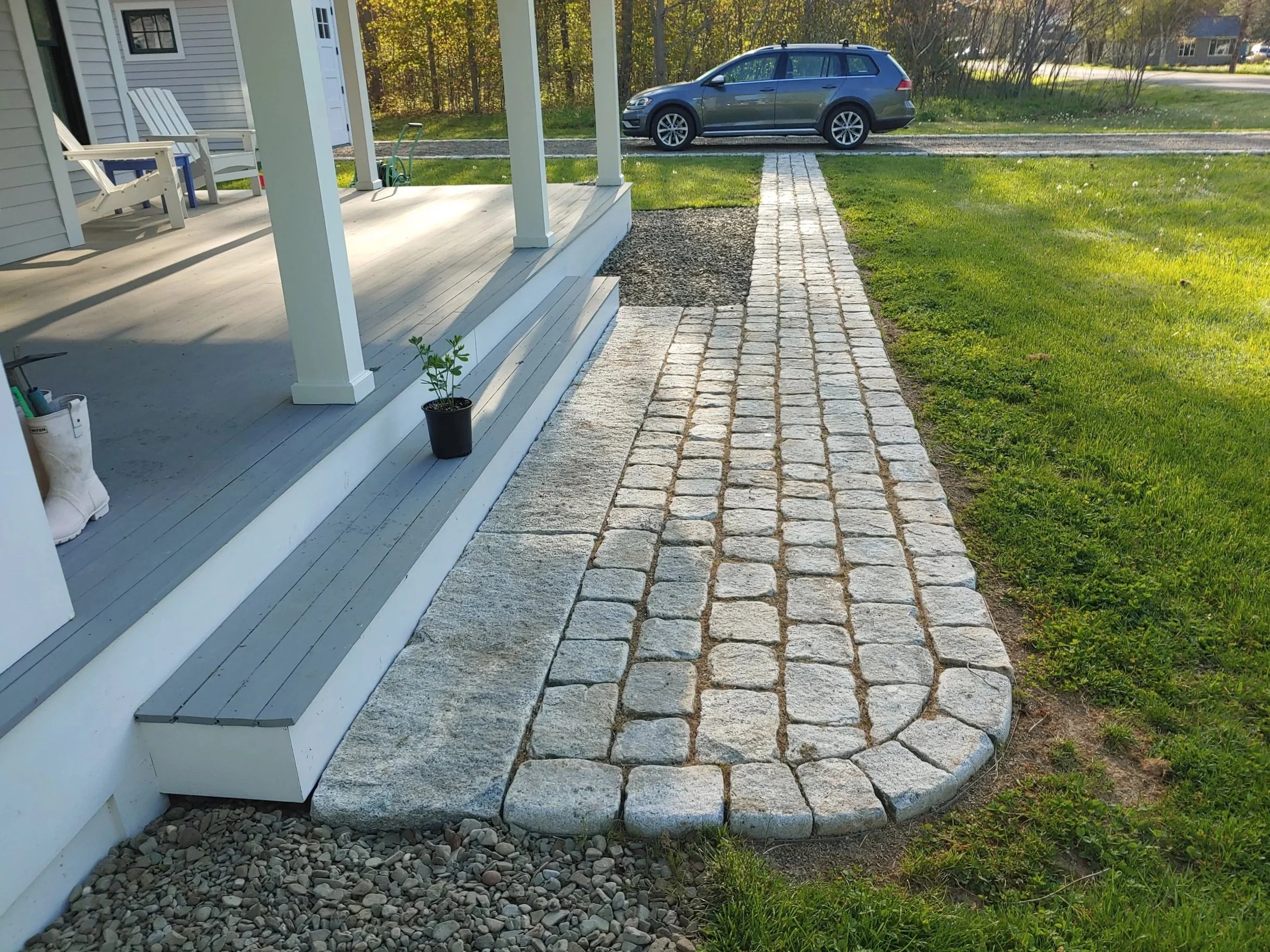 Cobblestone Pathway Garden