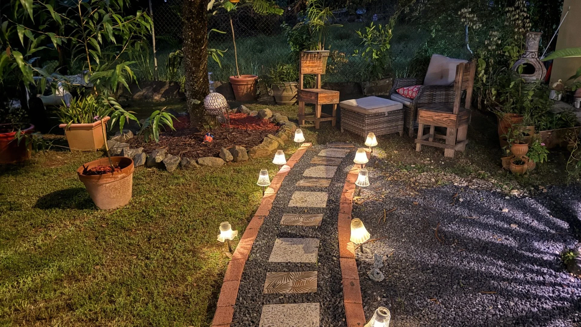 Grab a book a cup of tea and read under the caribbean pine tree.