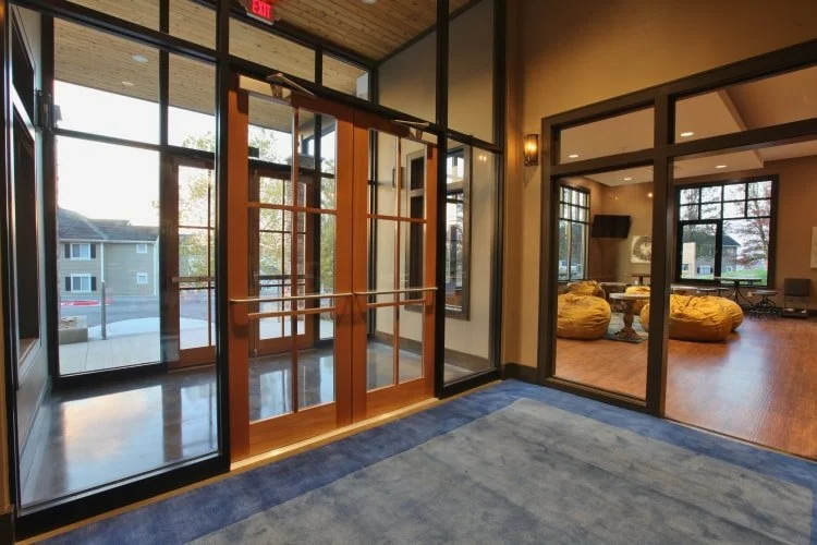 Commercial curtainwall glazing installation by LCC Enterprises in Harrisonburg VA