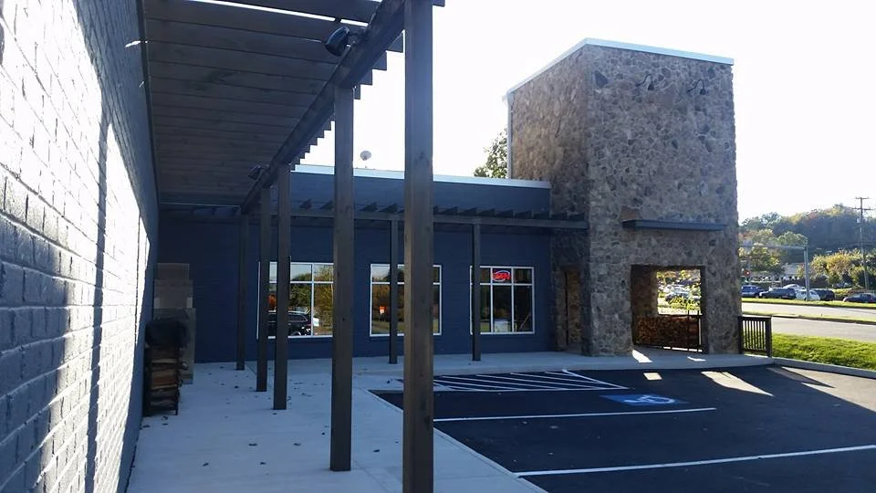 Commercial storefront glazing project by LCC Enterprises in Charlottesville VA