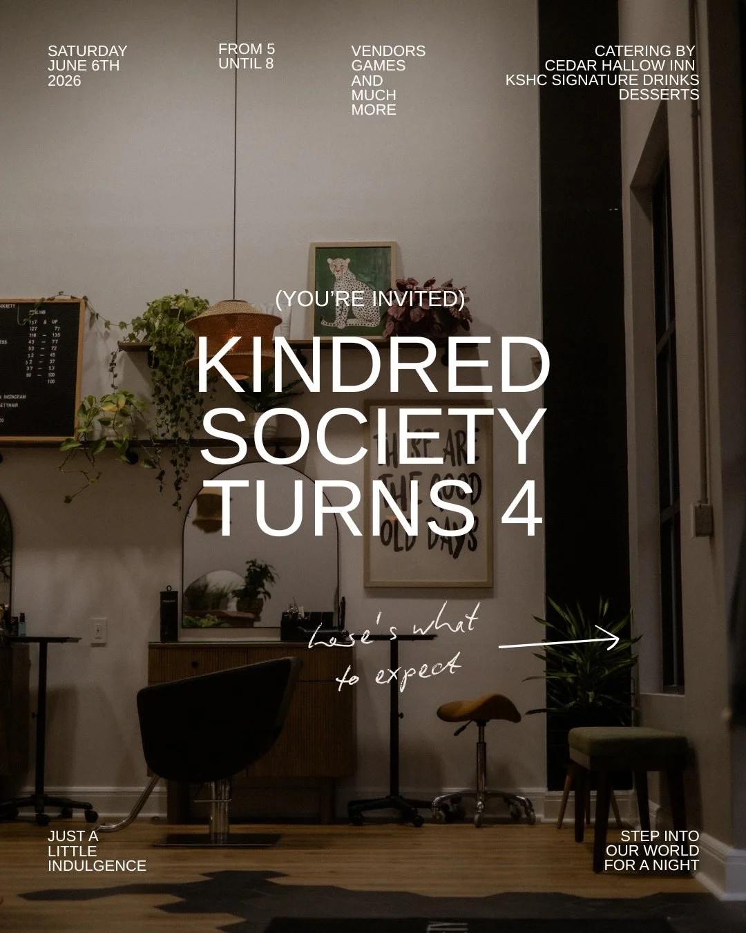 THE LINEUP &rarr; We are turning four (!!) and celebrating the only way we know how ✨ June 6th, 5&ndash;8pm. Come sip, eat, hang, and make a night of it with us!! We've got such a fun mix of vendors coming to celebrate:

𖦹 Ear Piercings- @truebykris