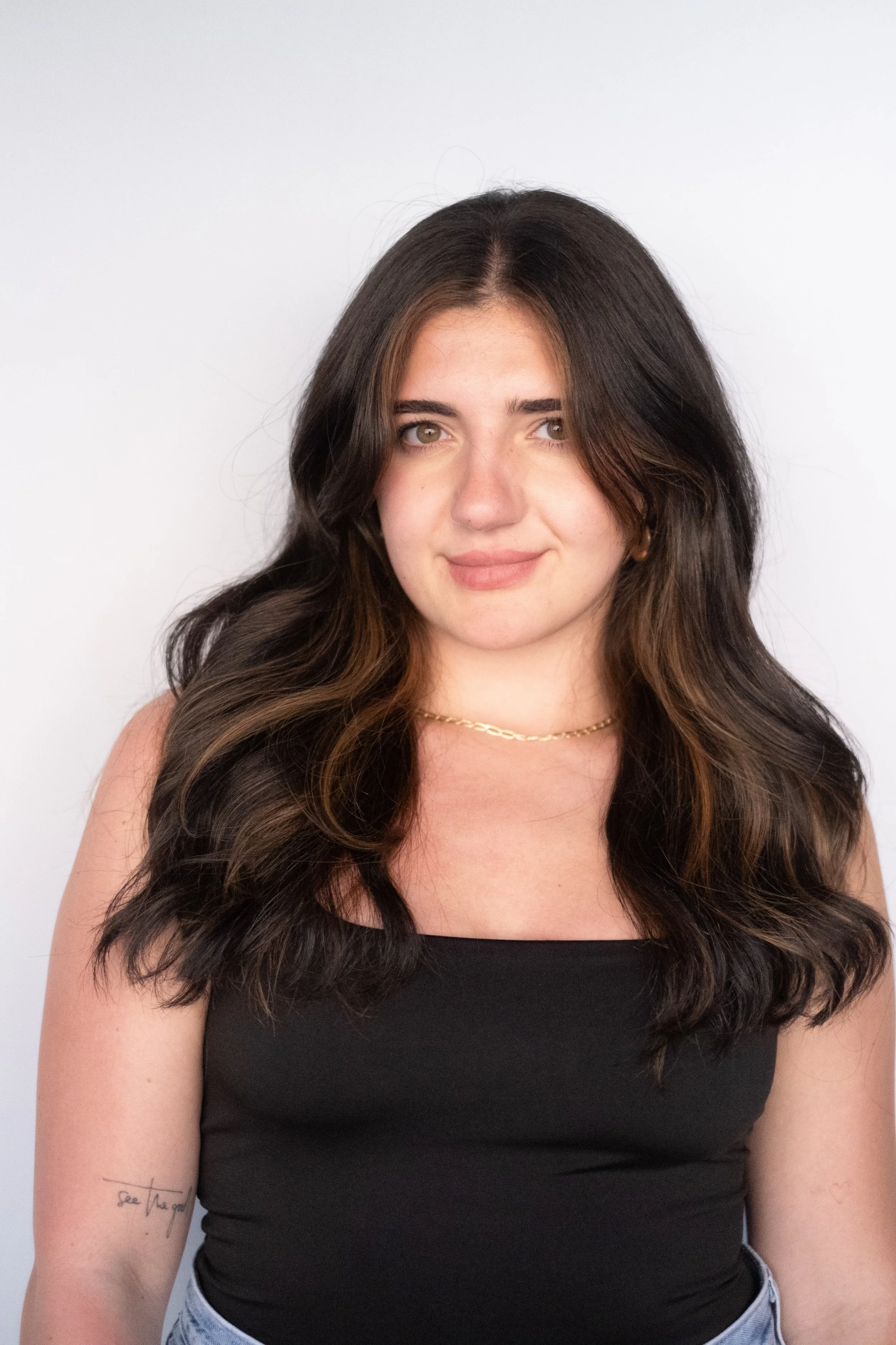 long dimensional brunette hair color in exton pa salon