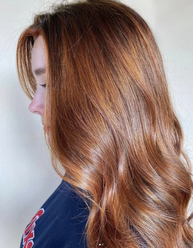 glossy copper hair exton pa salon