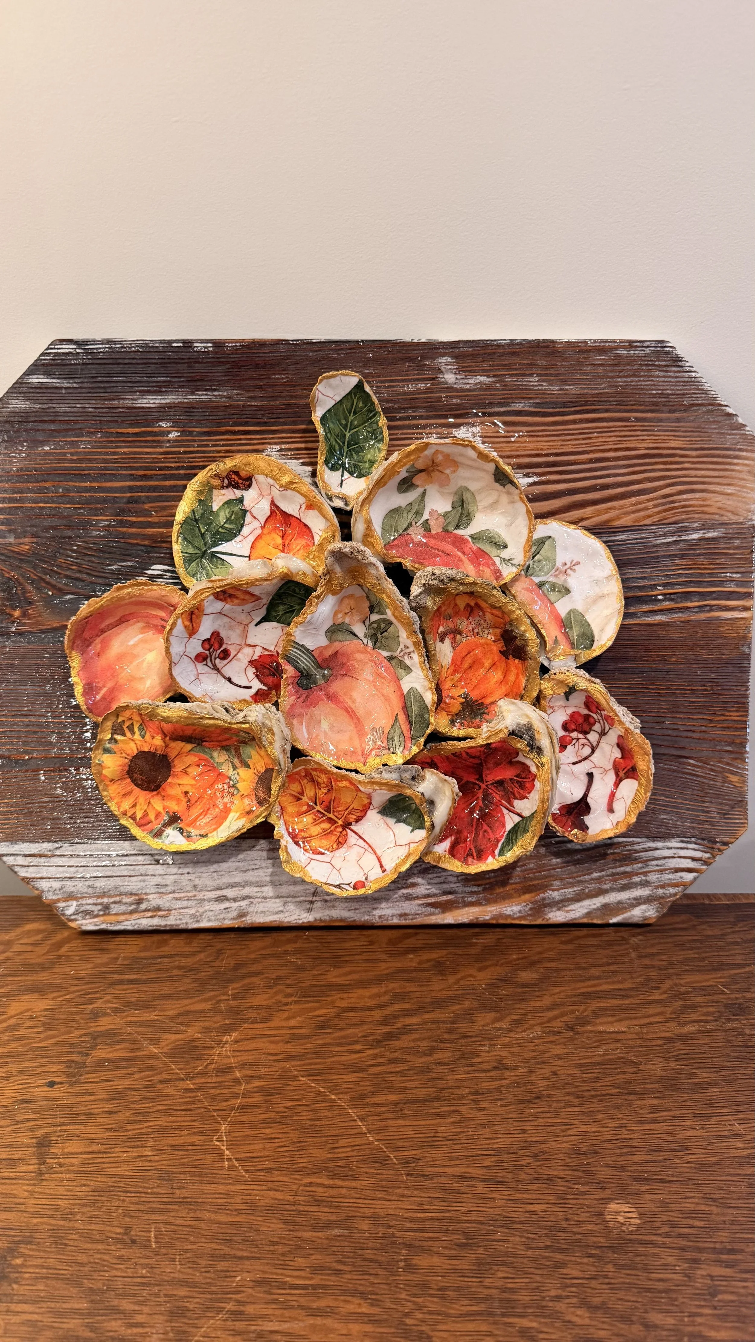 Autumn Oyster Shell Wall Art
