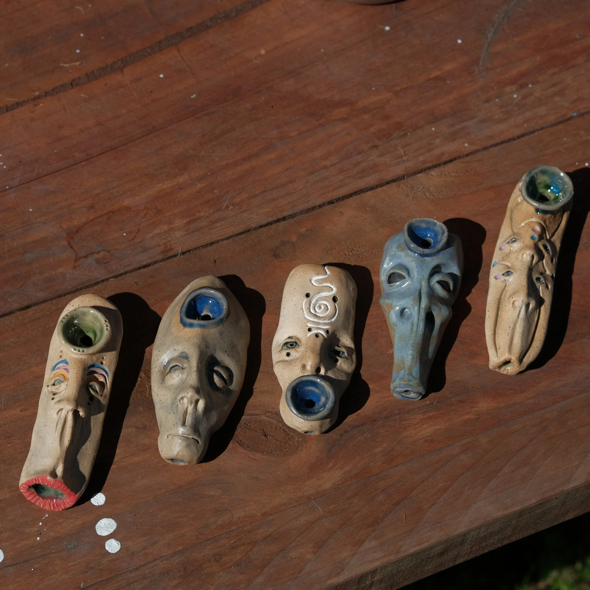 Sculptural Face Pipes