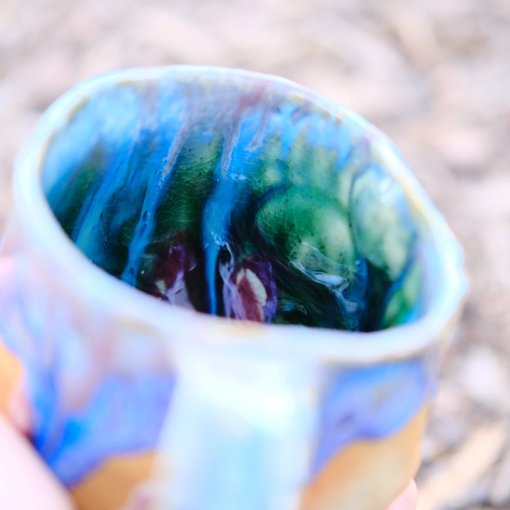 spiritual themed face mug handcrafted pottery australia