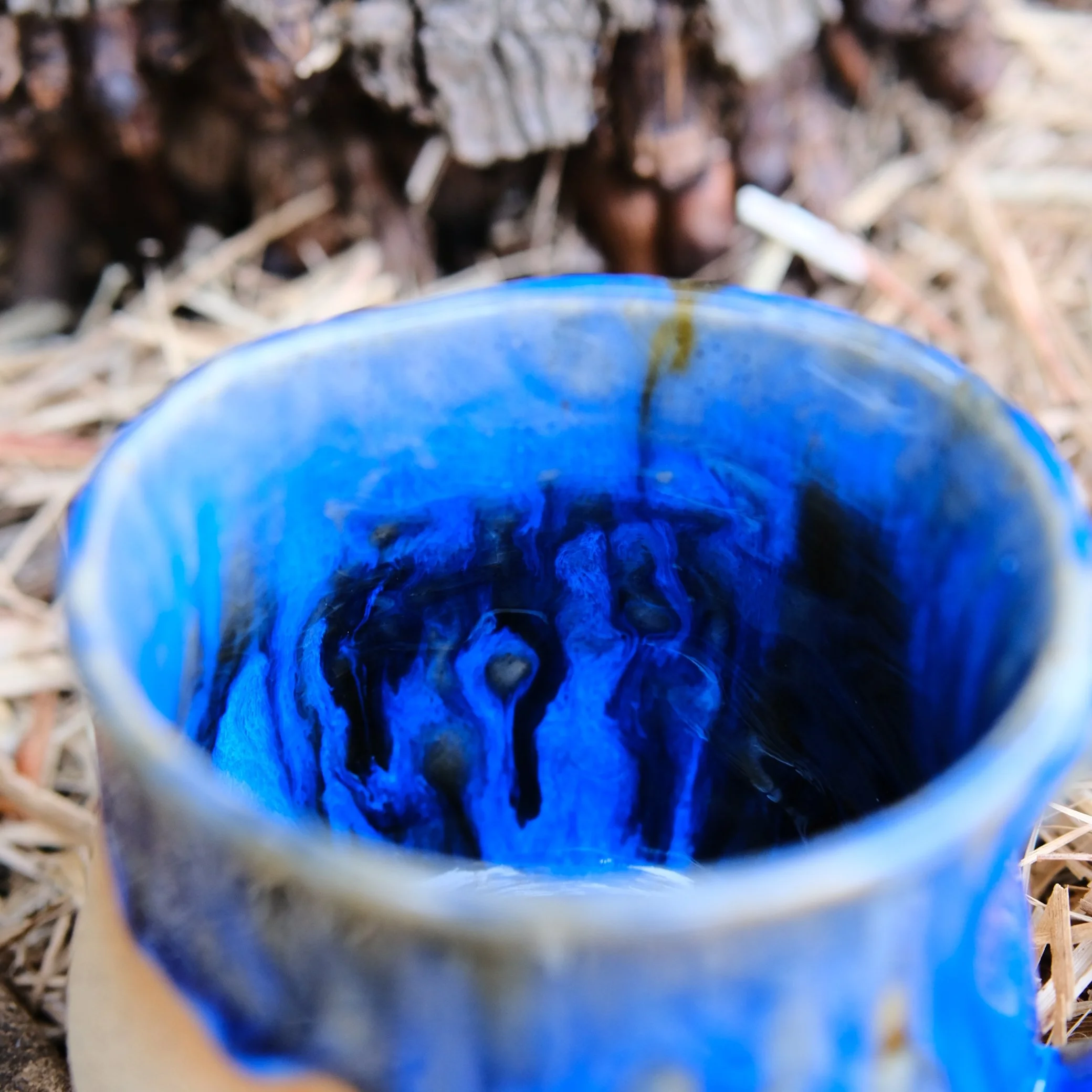ceramic mug with ocean blue turtle design handmade in australia