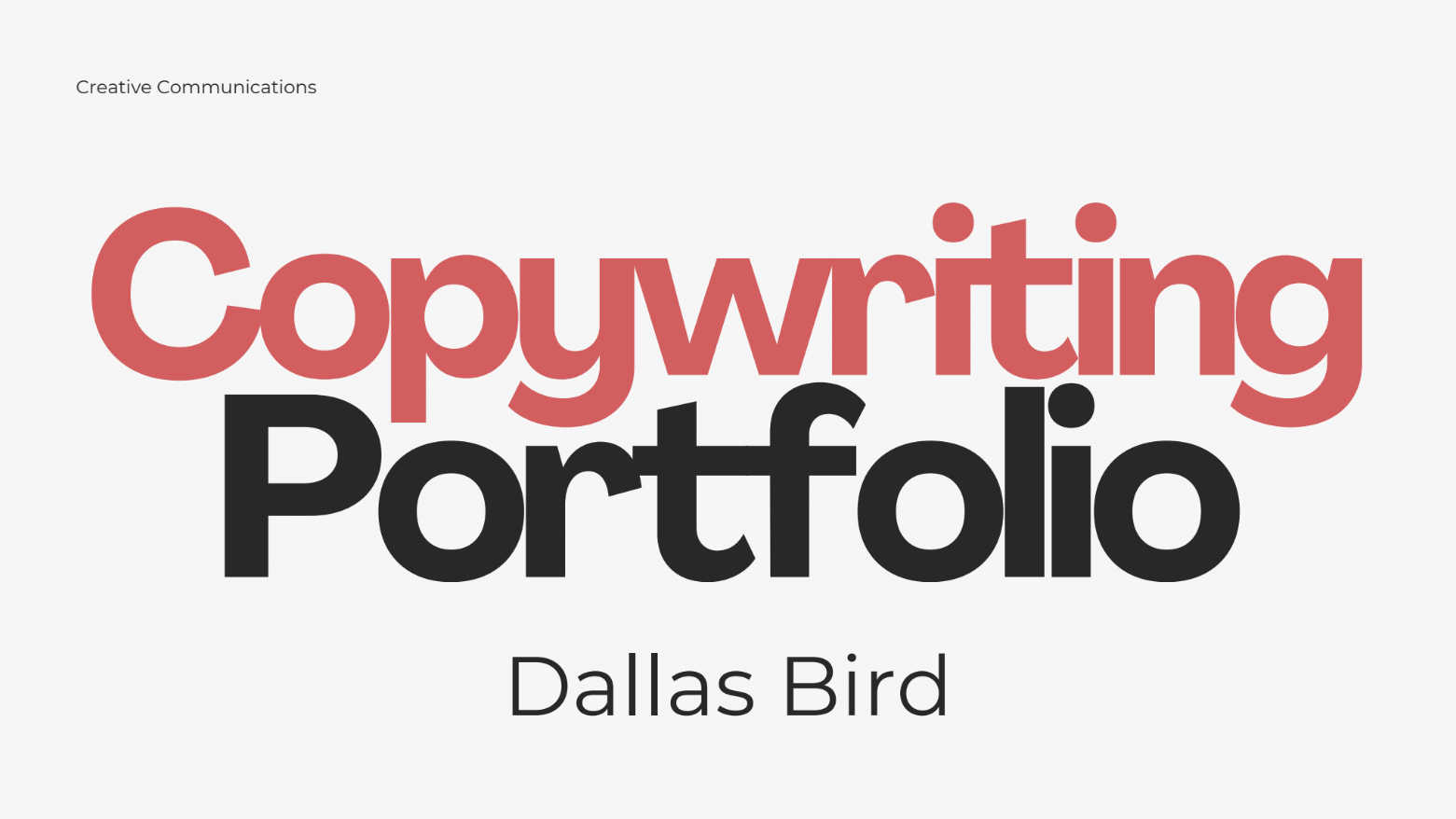 Copywriting Portfolio Title Card