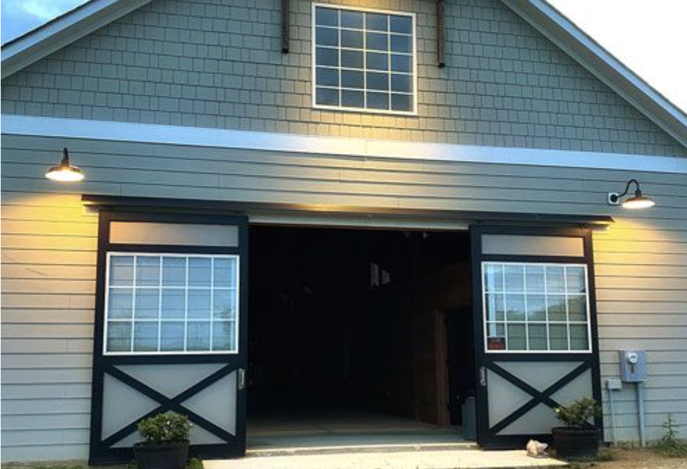 shaded barn aisle