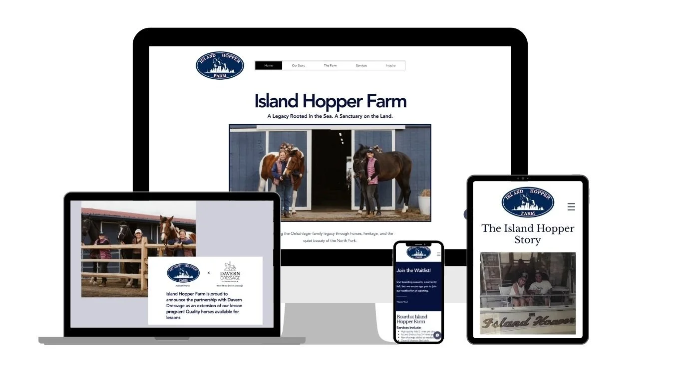 Website mockup Island Hopper Farm