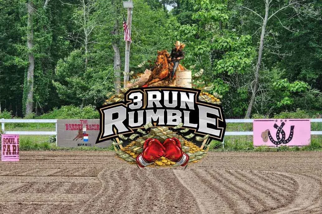 3 Run Rumble logo at the shows venue Soul Shine Stables