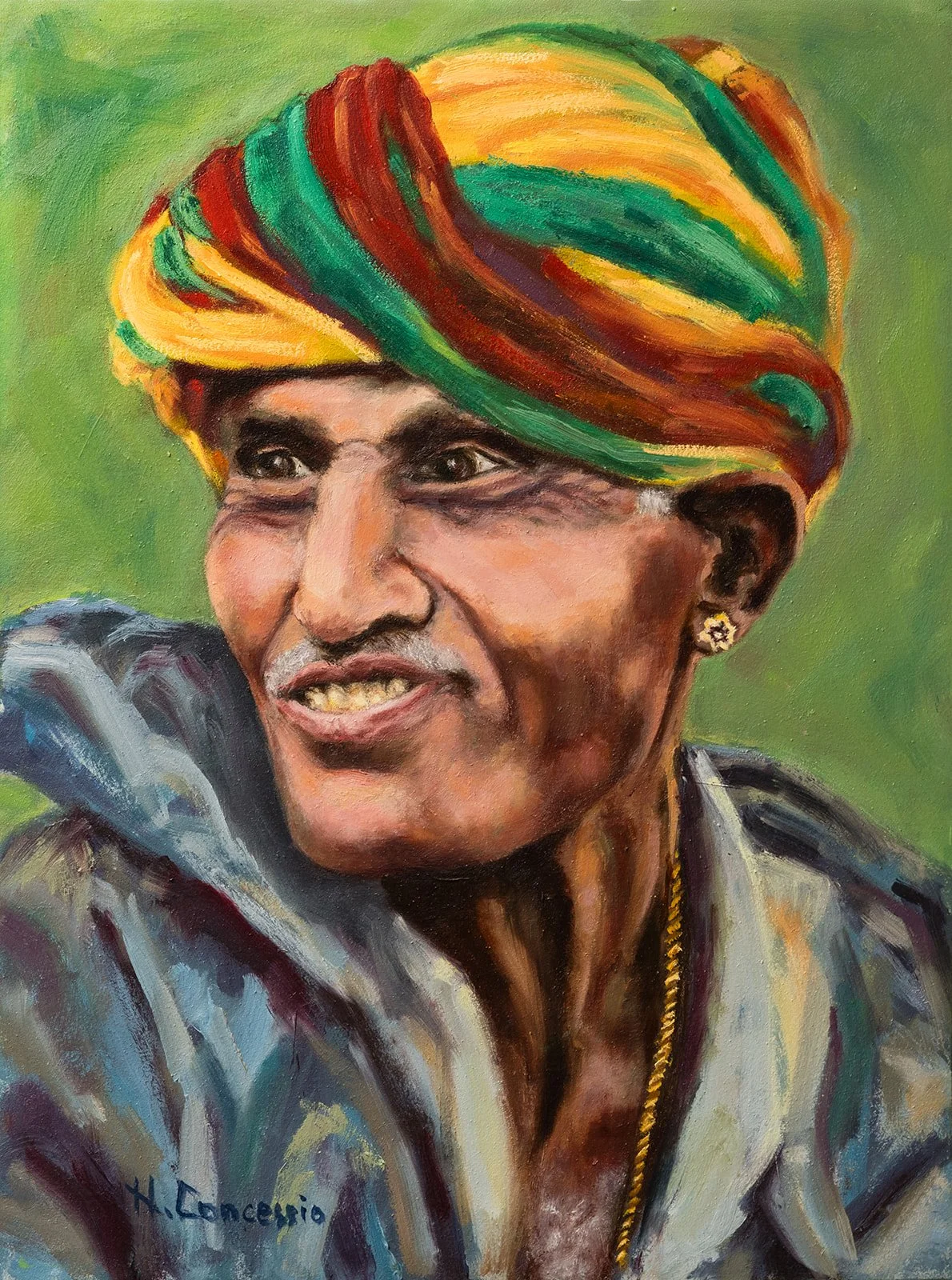 HARSH (happiness).  12"x16" (oil)