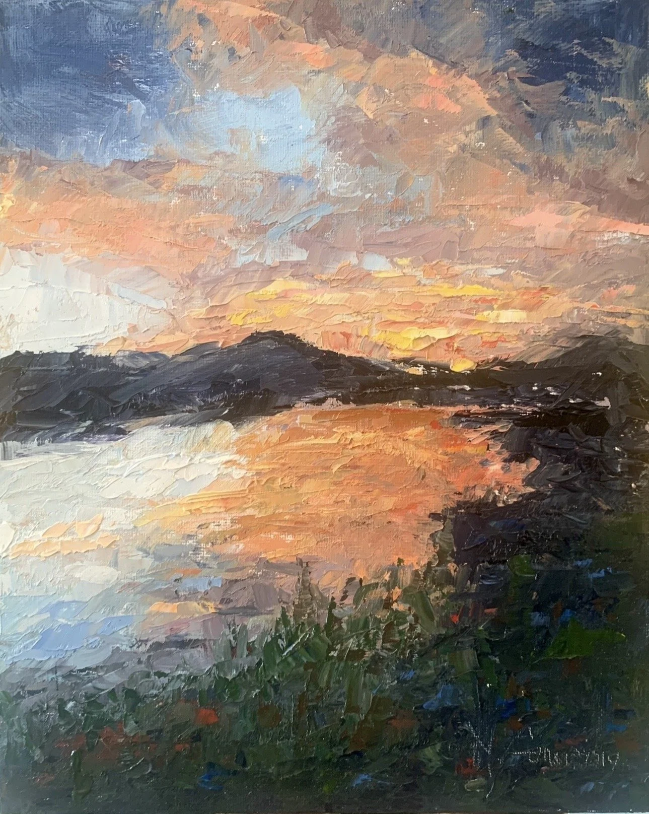ENGULFED IN GOLD_8x12in_oil on panel_2024