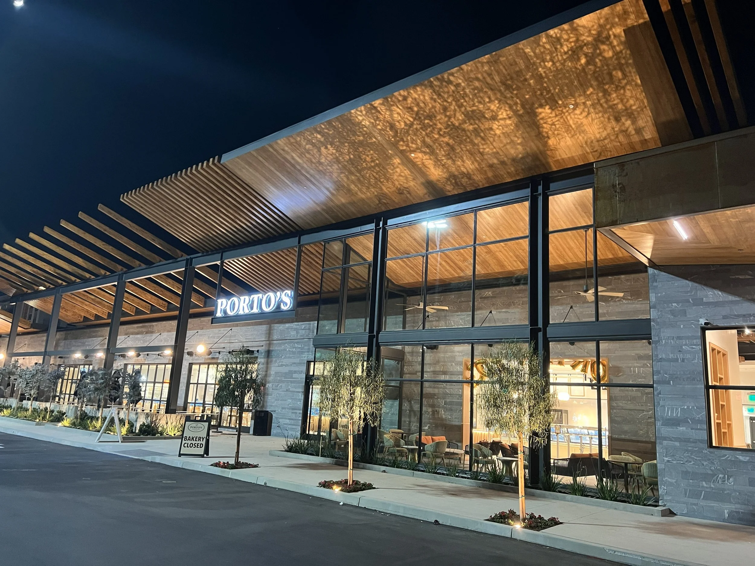 Exterior view of Porto's with new installation of Audio system