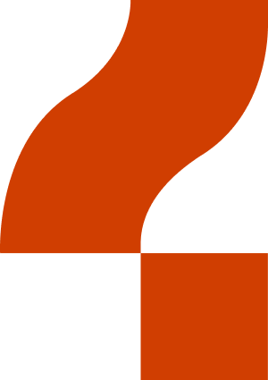 Black background with abstract orange shape.