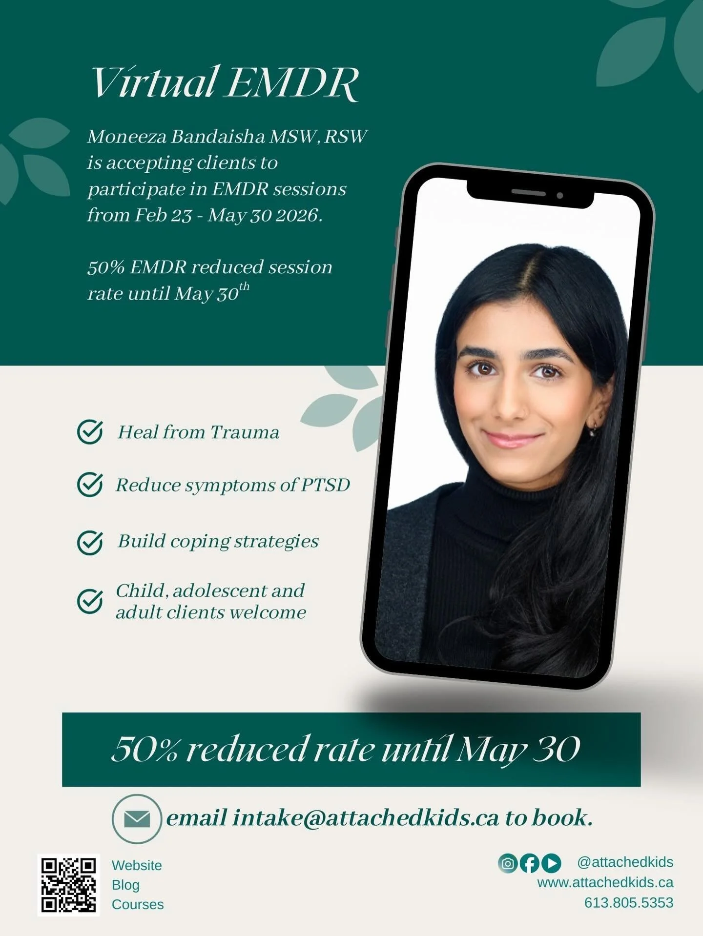 Email intake@attachedkids.ca to learn more 

#attachedkids #emdr #virtualtherapy #mentalhealthmatters