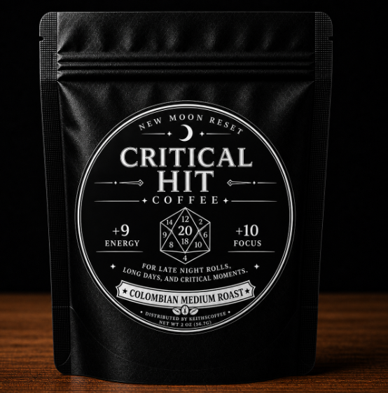 Critical Hit Coffee – Colombian Medium Roast - Fresh Roasted - Net WT 2 oz