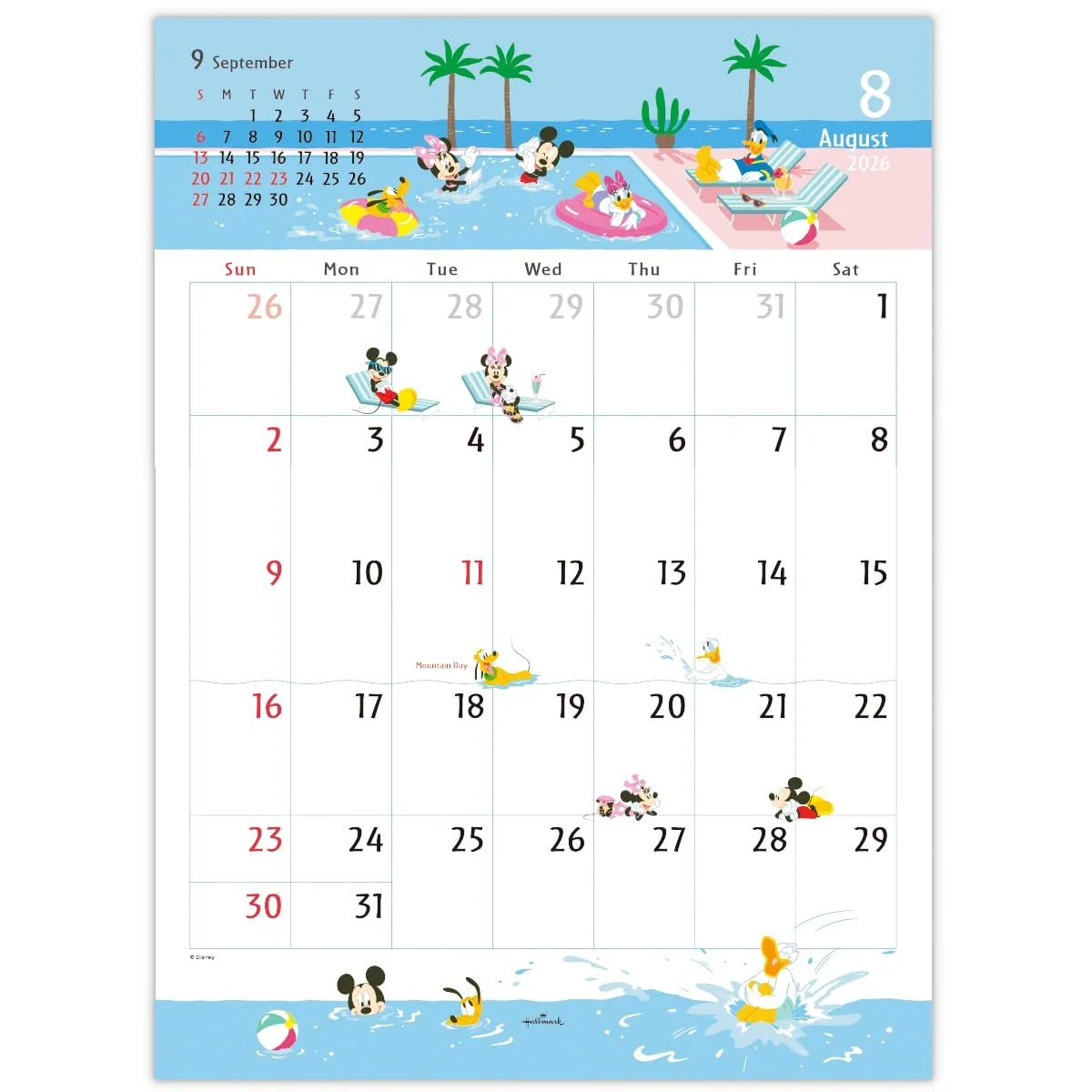 Disney character calendar used for planning DVC rental availability