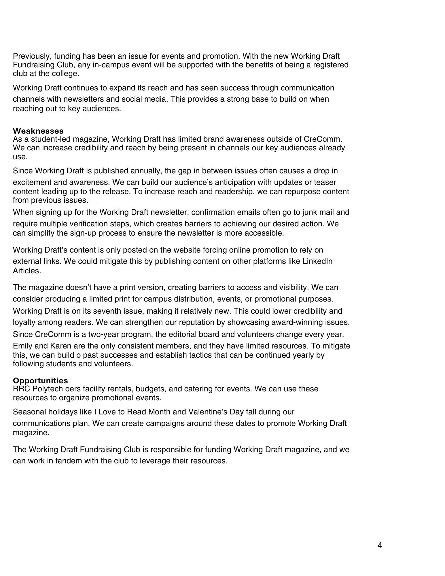 Page 2 of strategic communication plan