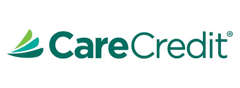 CareCredit logo with stylized green and blue leaf design