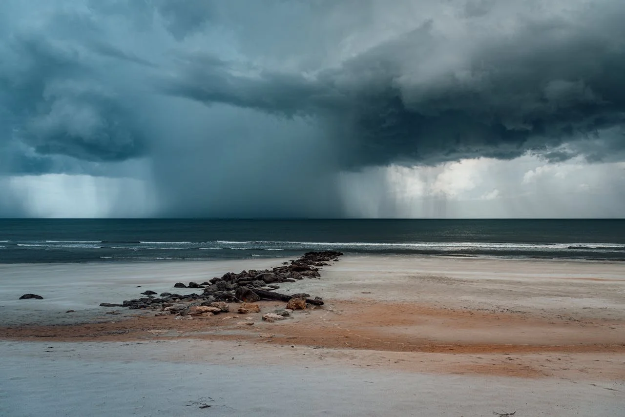storm over ocean
