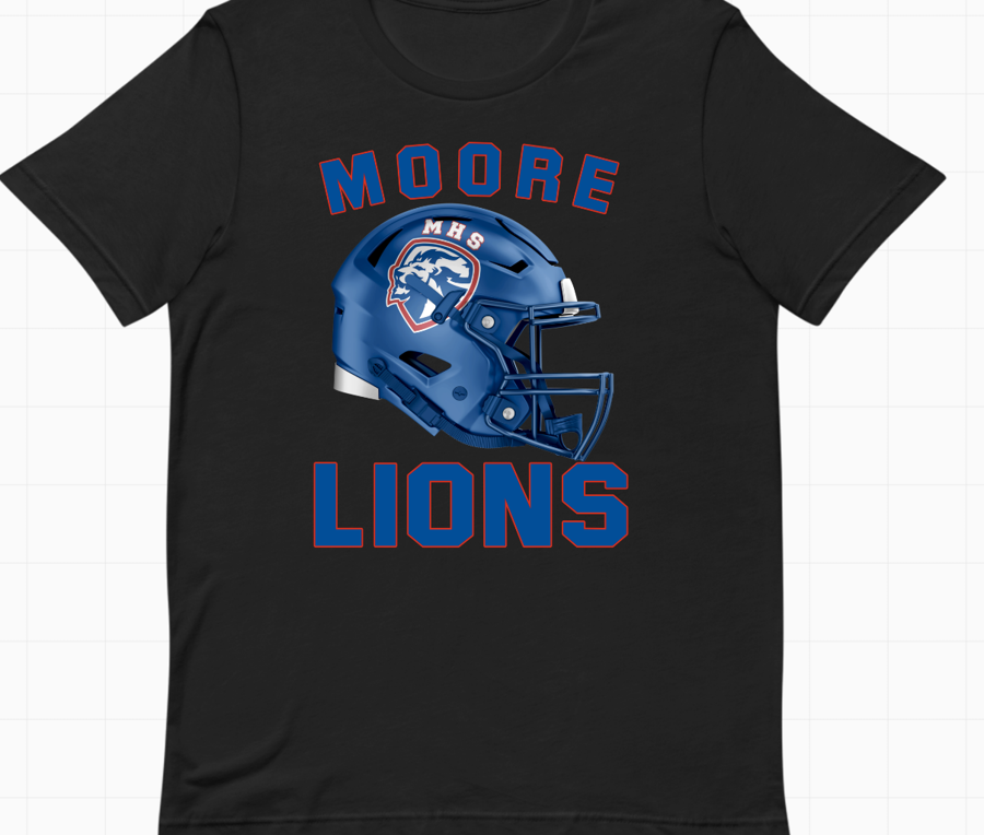 Little Lions Tee — #7 Varsity Helmet, Moore Lions