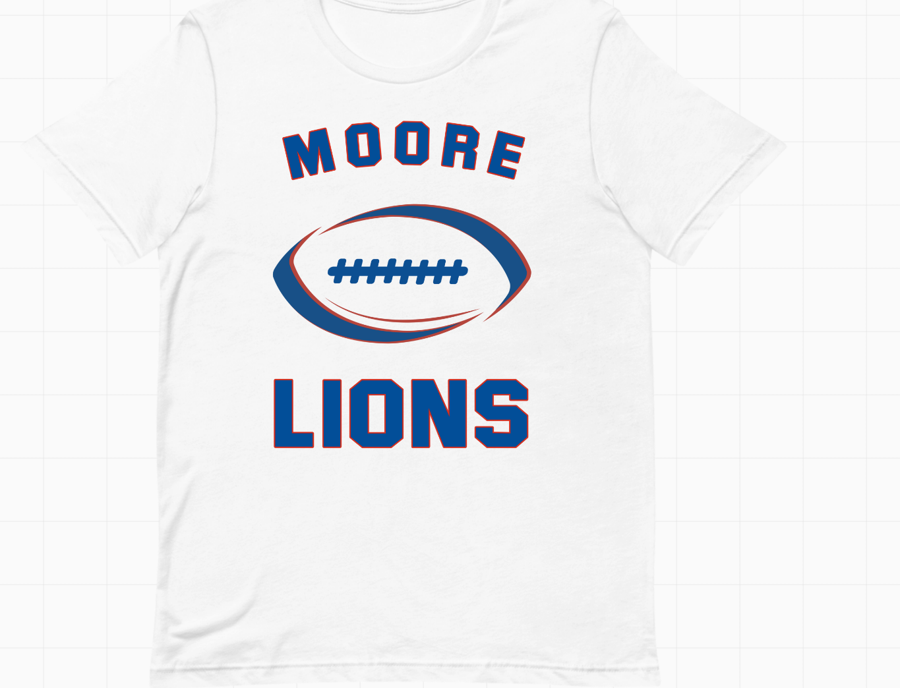 Little Lions Tee — #11 Football, Moore Lions