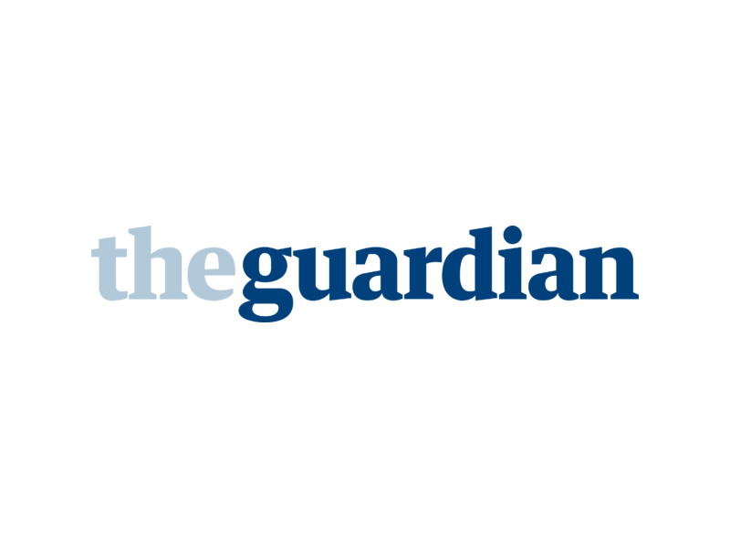 The Guardian logo in black and blue text.