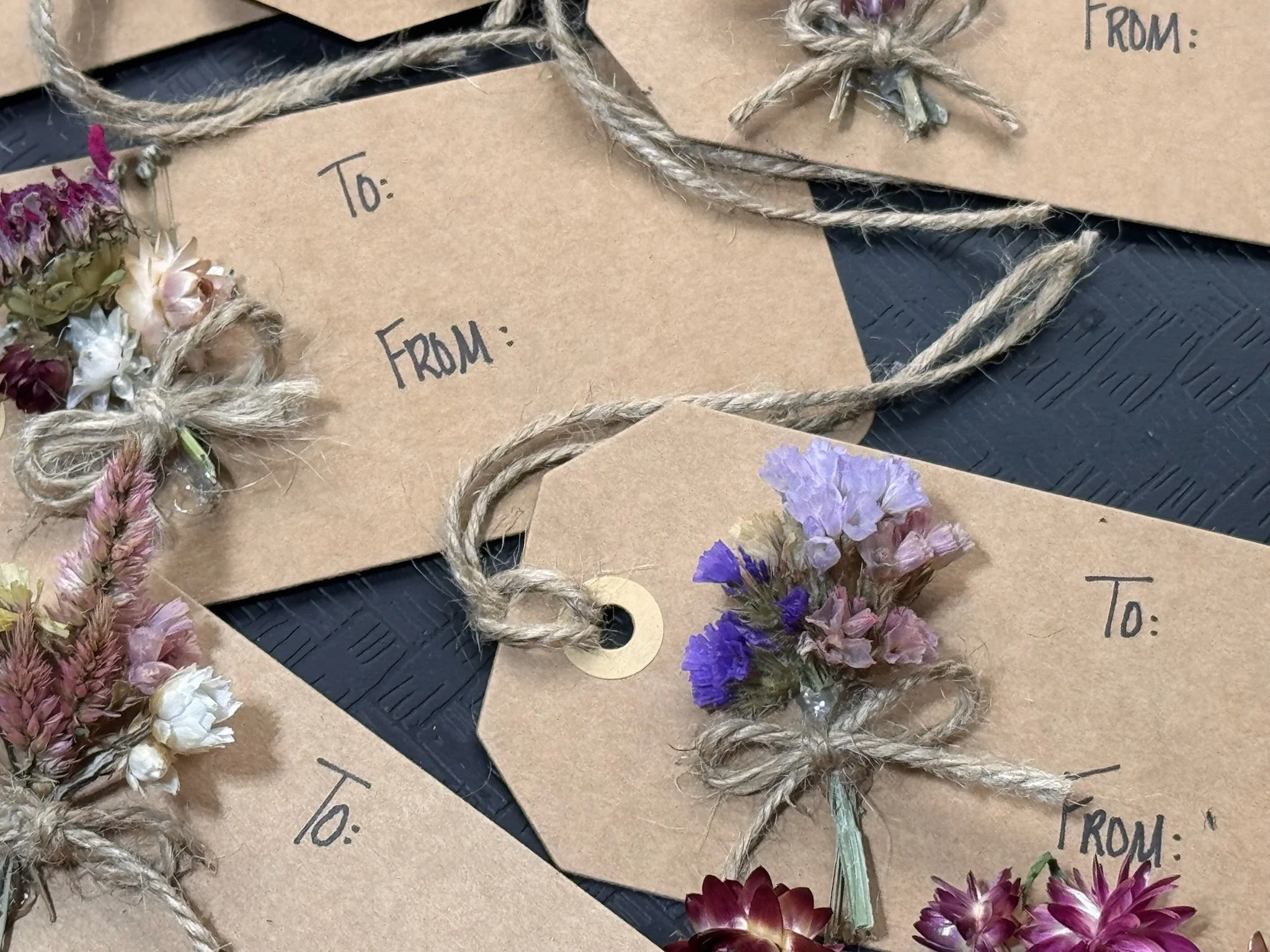 Small Dried Floral Tags