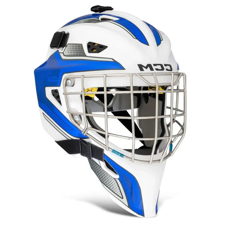 CCM GOAL MASK AXIS F5 JR CCE WHITE/ROYAL