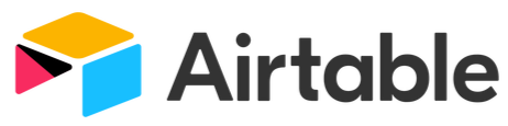 A logo for Airtable with multicolored geometric shapes and black text