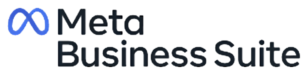 Meta Business Suite logo with a blue infinity symbol and black text.